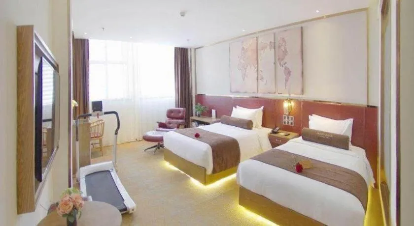 Bed in James Joyce Coffetel Beijing Yizhuang Rongjing East Street Subway Station