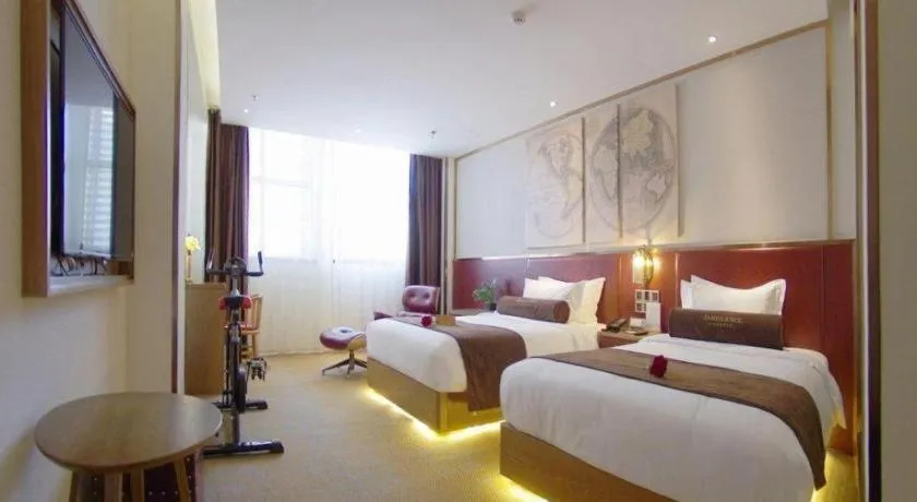 Bed in James Joyce Coffetel Beijing Yizhuang Rongjing East Street Subway Station