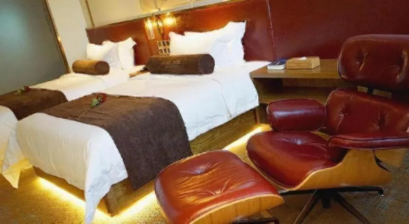 Bed in James Joyce Coffetel Beijing Yizhuang Rongjing East Street Subway Station