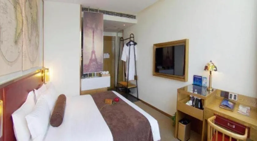 Bed in James Joyce Coffetel Beijing Yizhuang Rongjing East Street Subway Station