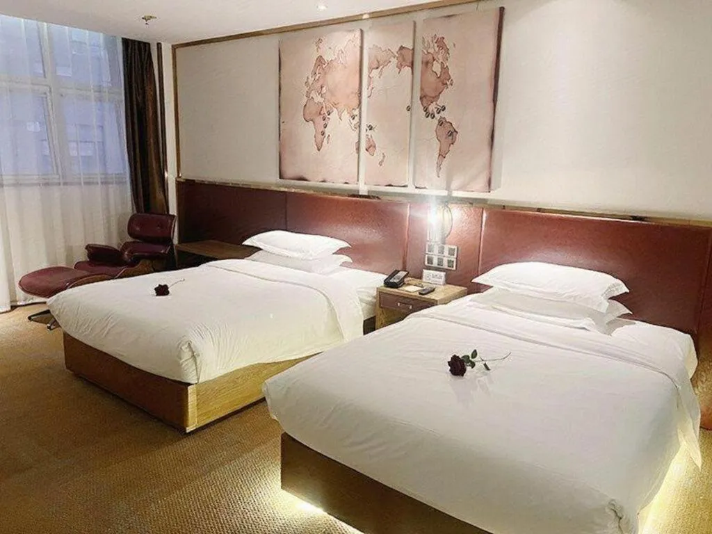 Bed in James Joyce Coffetel Beijing Yizhuang Rongjing East Street Subway Station