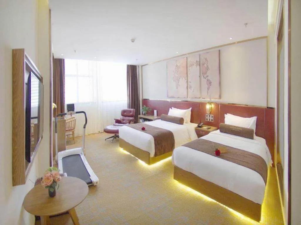 Bed in James Joyce Coffetel Beijing Yizhuang Rongjing East Street Subway Station