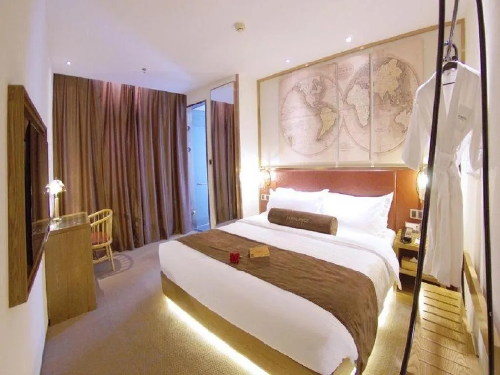 Bed in James Joyce Coffetel Beijing Yizhuang Rongjing East Street Subway Station