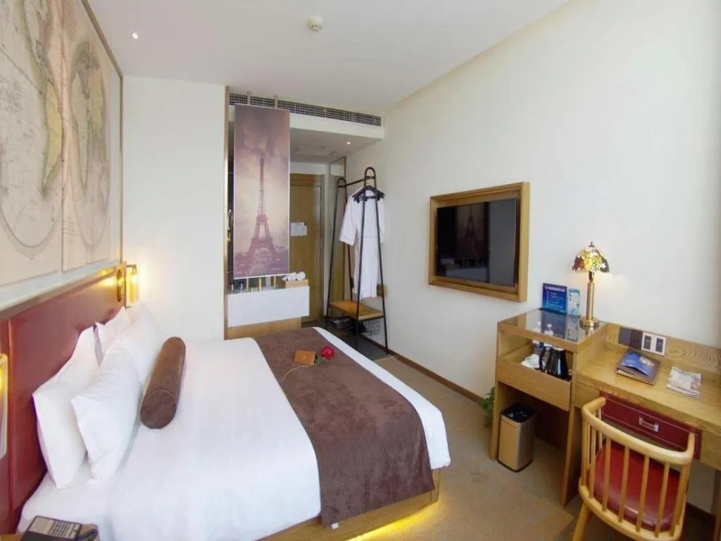 Bed in James Joyce Coffetel Beijing Yizhuang Rongjing East Street Subway Station