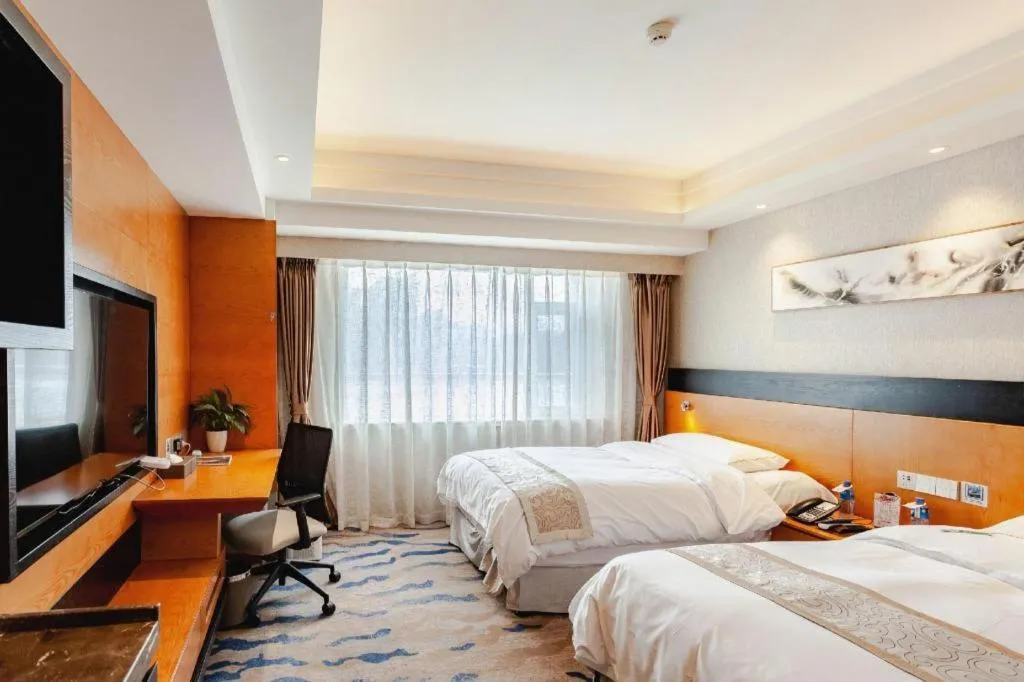 Bed in Yantai Bihai Hotel