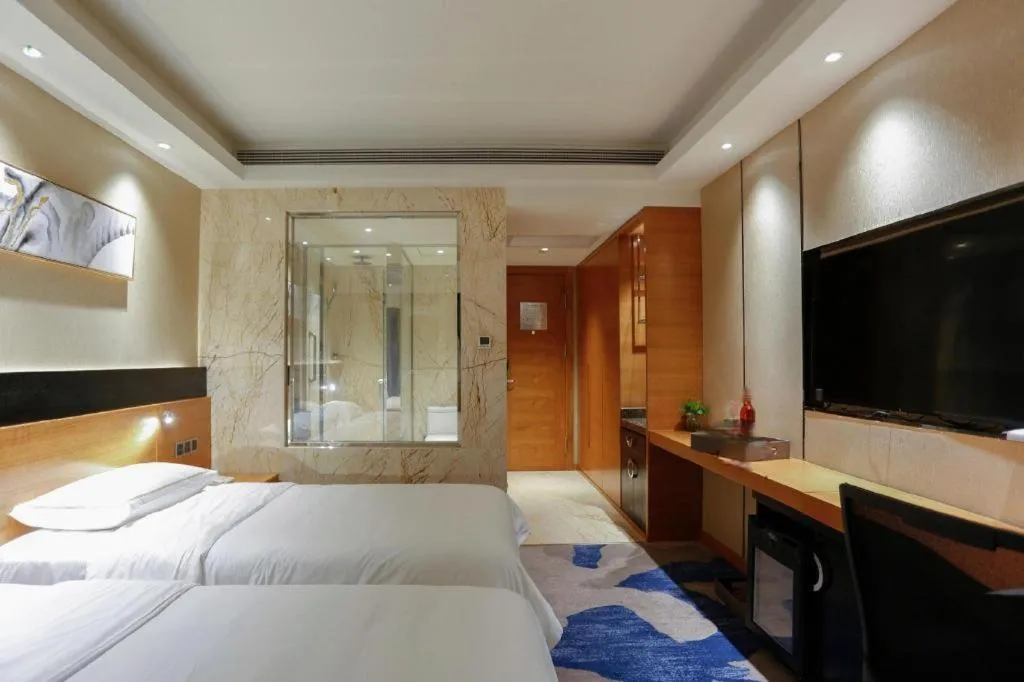 Bed in Yantai Bihai Hotel