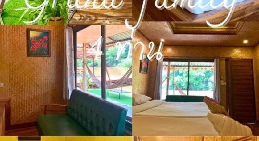 Bed in Tayan Resort Kanchanaburi