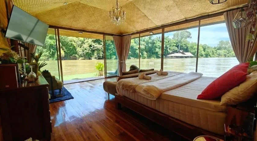 Bed in Tayan Resort Kanchanaburi