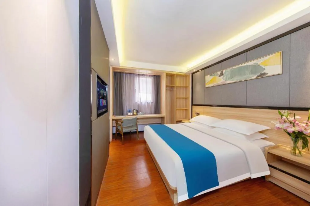 Bed in Wenxing Hotel Guangzhou Gangding Metro Station Branch