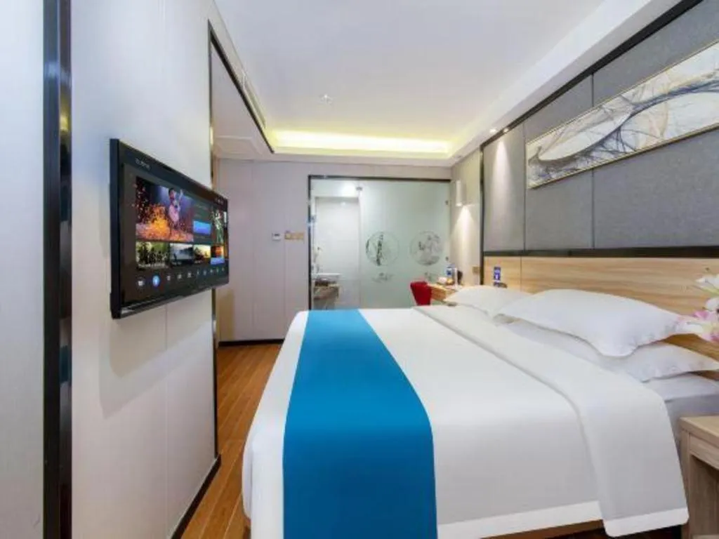 Bed in Wenxing Hotel Guangzhou Gangding Metro Station Branch