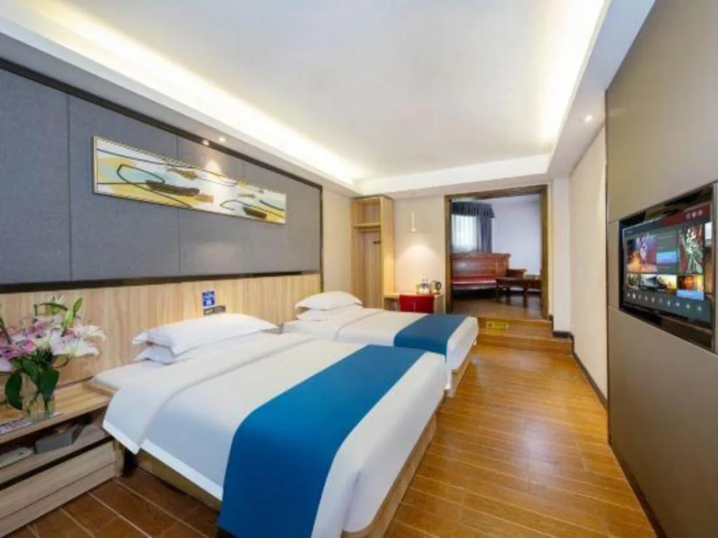 Bed in Wenxing Hotel Guangzhou Gangding Metro Station Branch