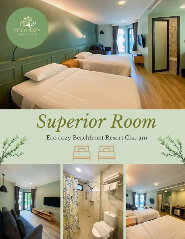 Bed in Eco Cozy Beachfront Resort Chaam