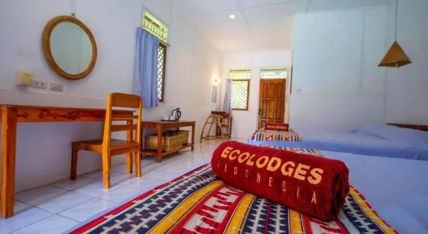 Bed in Satwa Elephant Eco Lodge