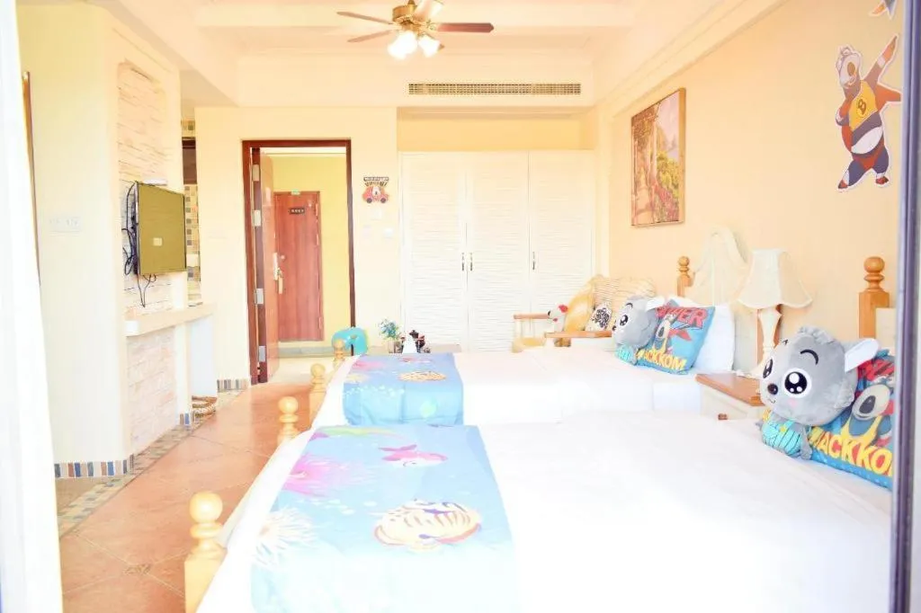 Bed in Poltton International Service Apartment Fujian Changtai Mayangxi