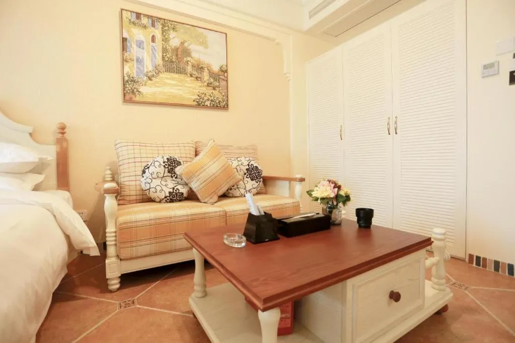 Bed in Poltton International Service Apartment Fujian Changtai Mayangxi