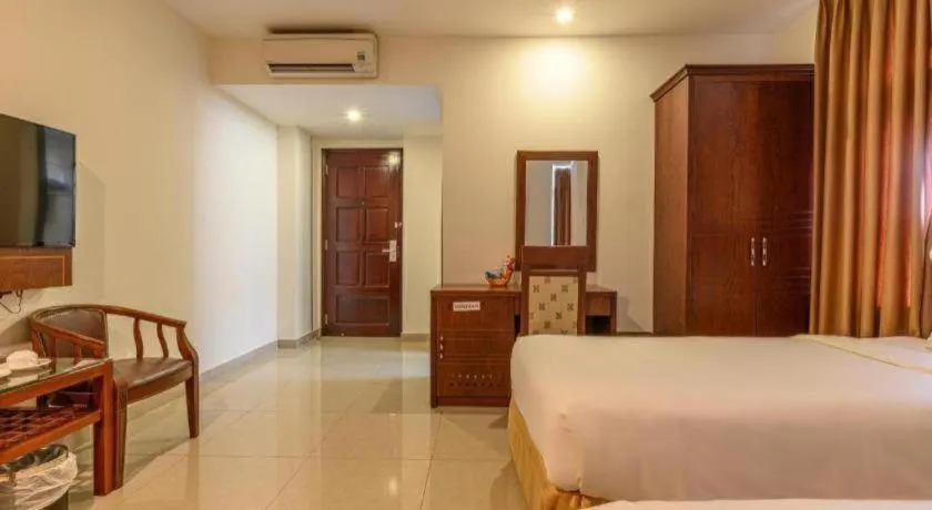 Bed in Ocean View Danang Hotel