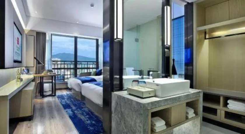 Bed in Echarm Hotel Guilin North High Speed Railway Station