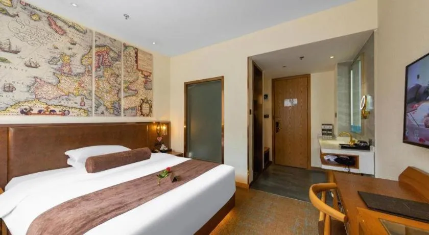 Bed in James Joyce Coffetel Xi'an Lingtong The Terracotta Army Huaqingchi University Town Metro Station