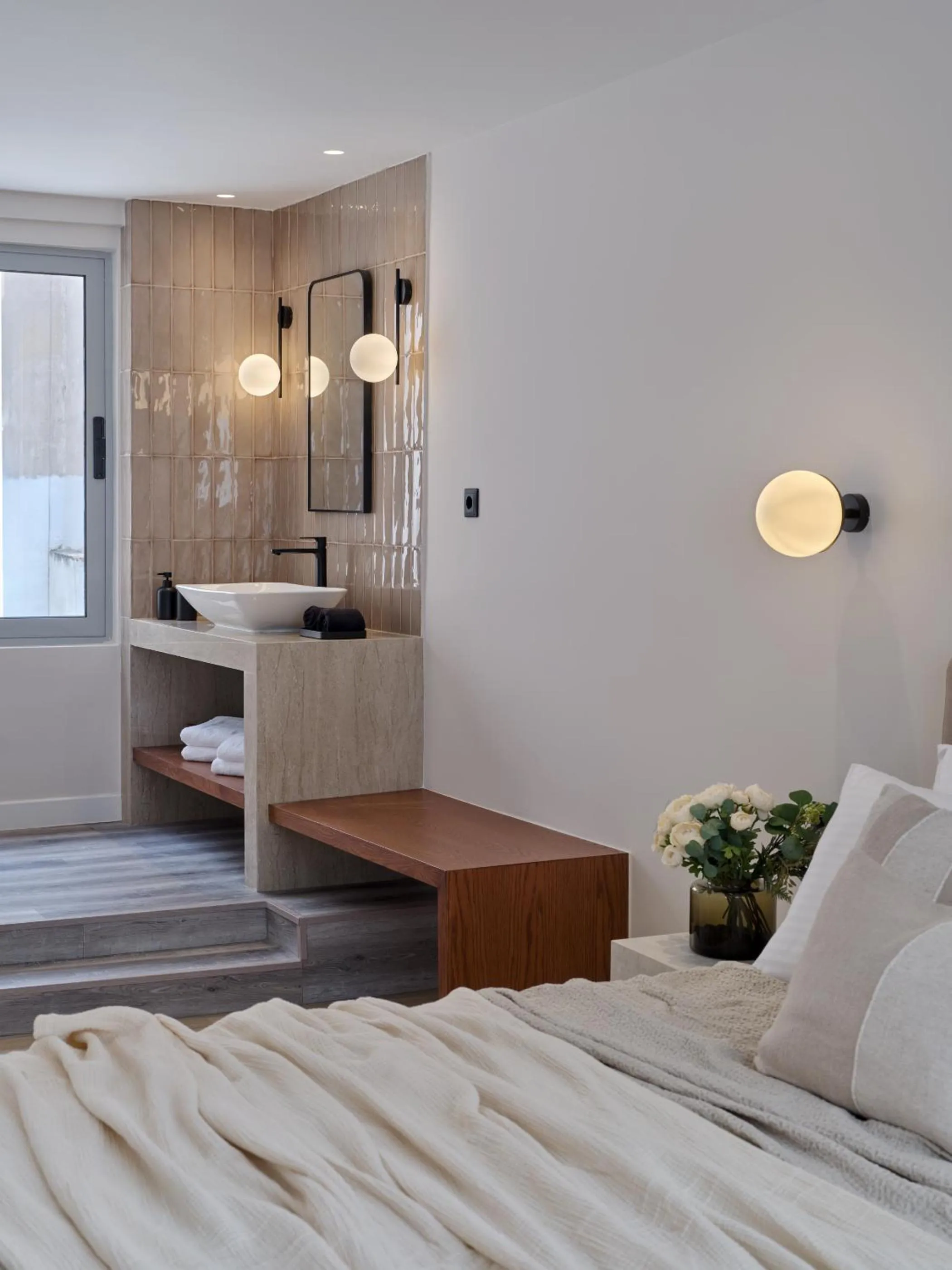 Bedroom, Bed in Haya Athens Loftie Suites