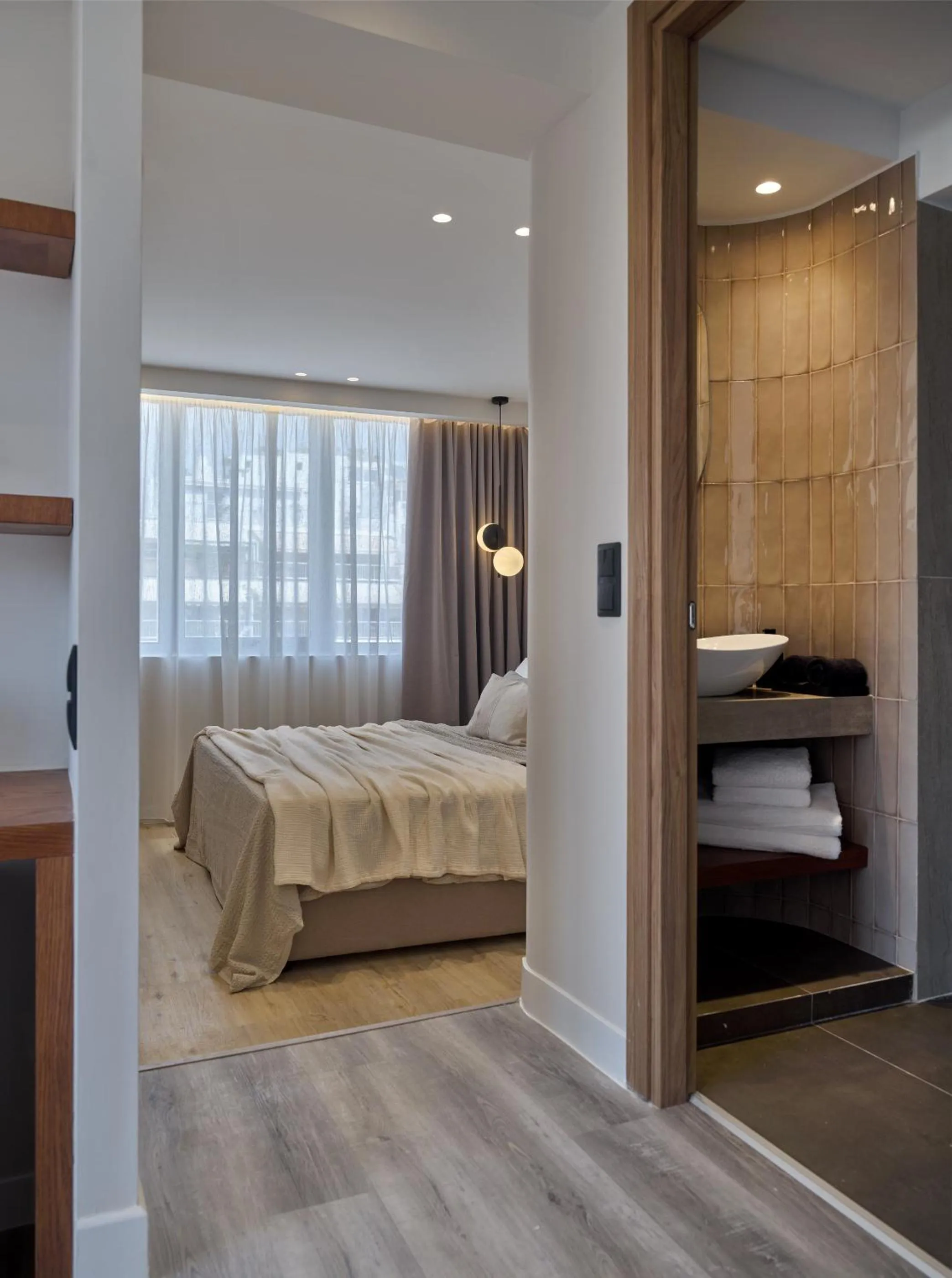 Photo of the whole room, Bed in Haya Athens Loftie Suites