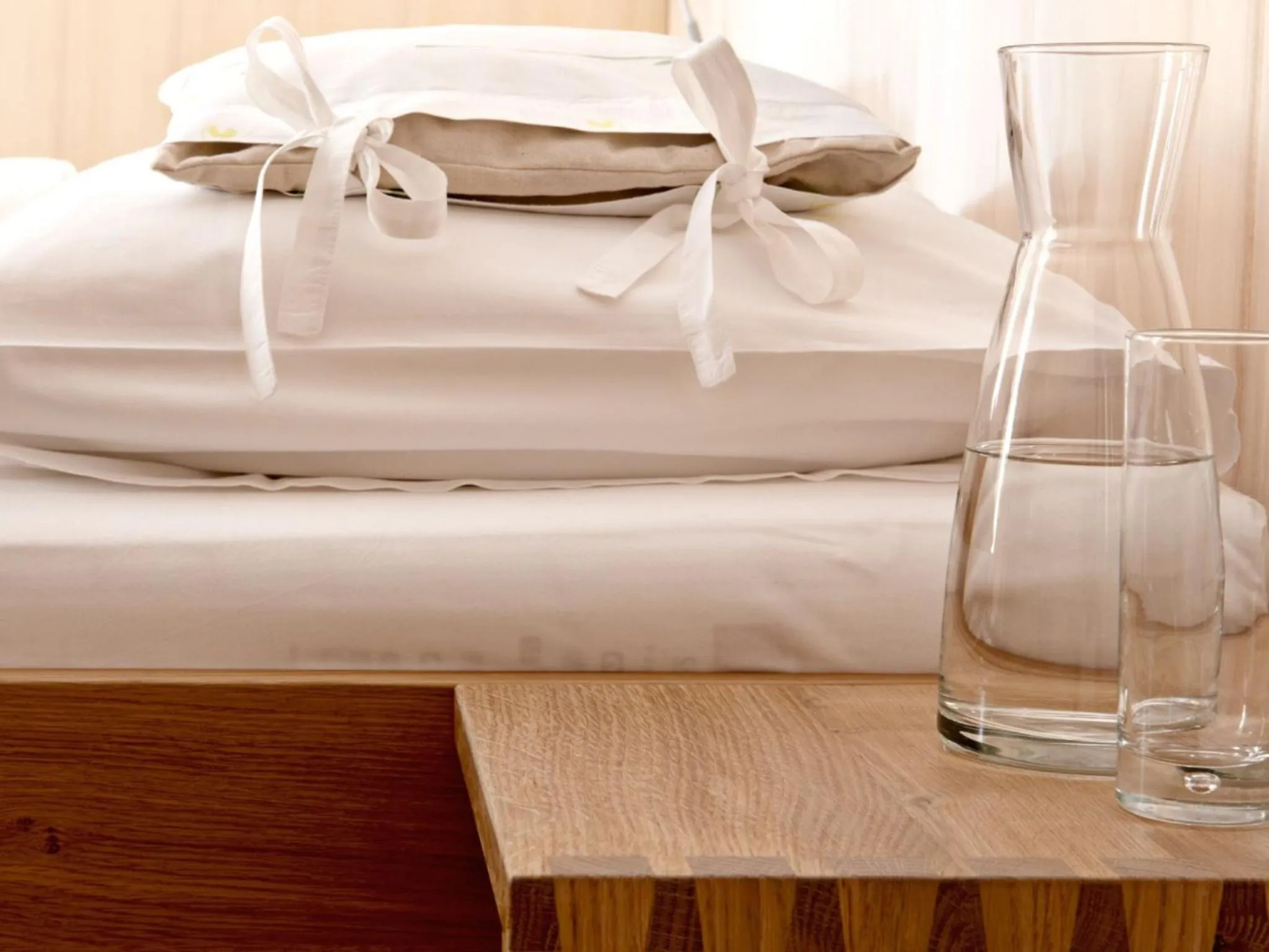 Bed in Biohotel Schwanen