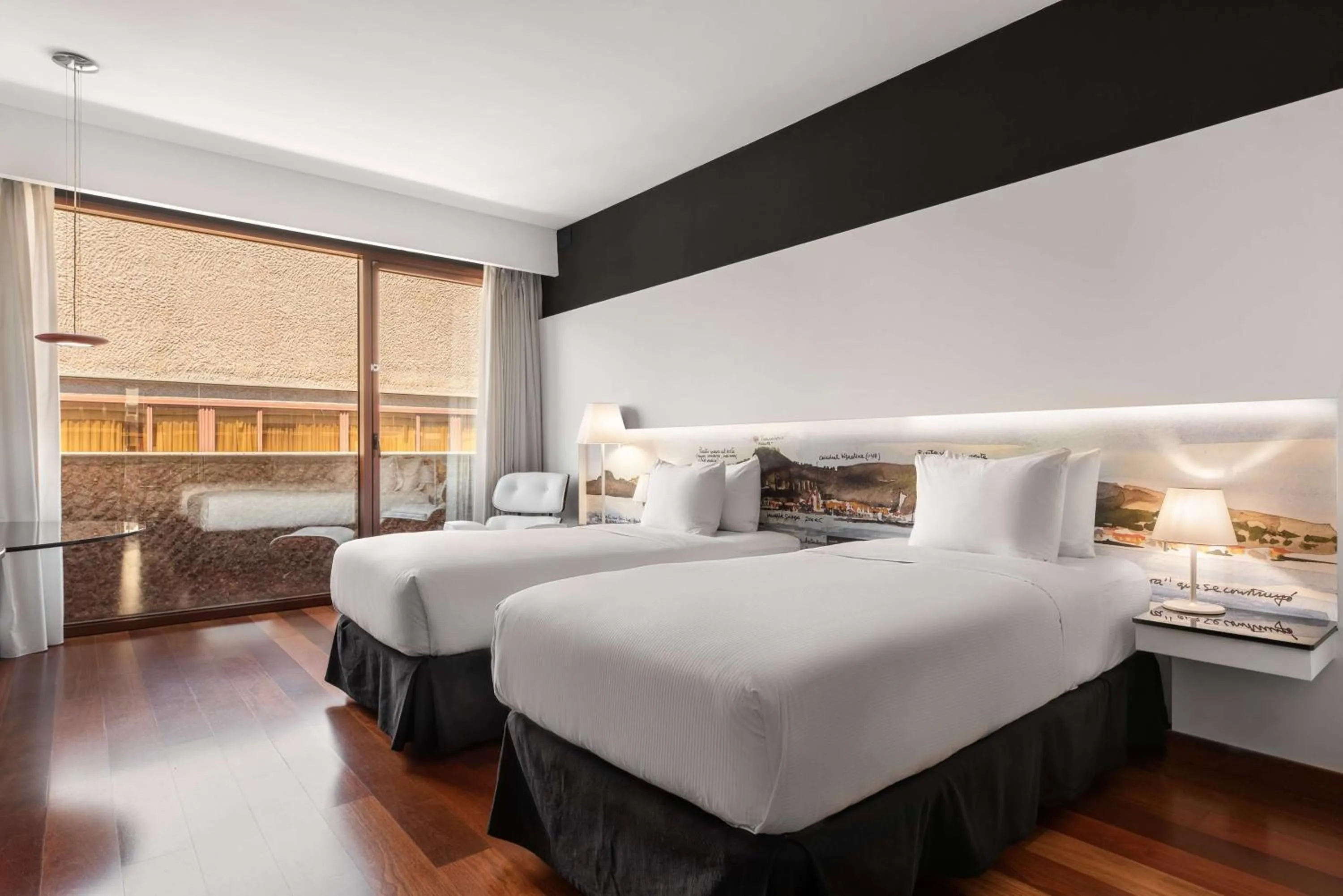 Bed in Hilton Madrid Airport