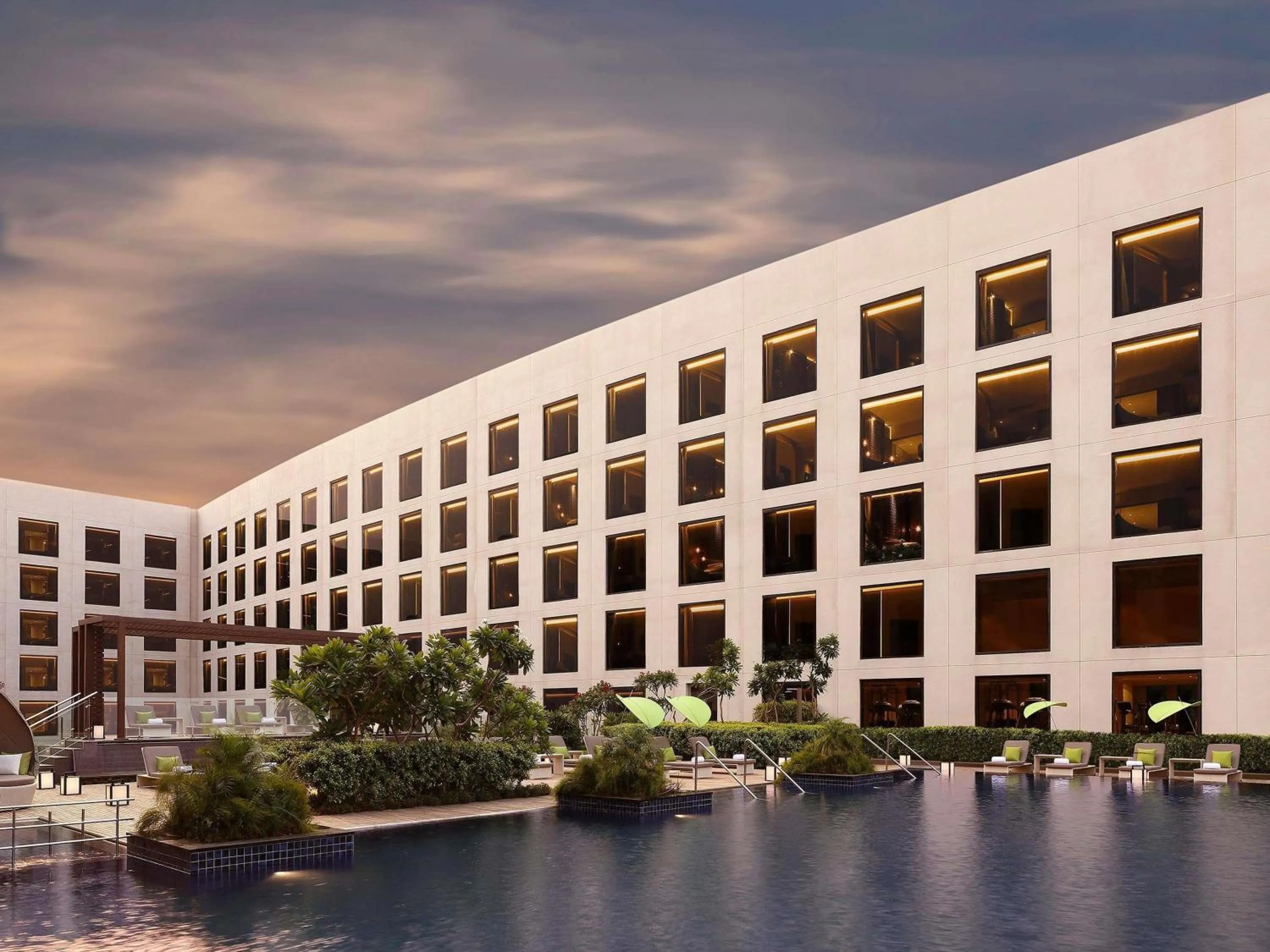 Pool view in Novotel New Delhi Aerocity