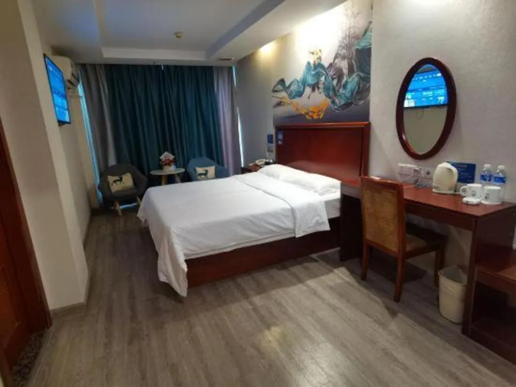 Bed in GreenTree Inn Suzhou Shengze Hotel