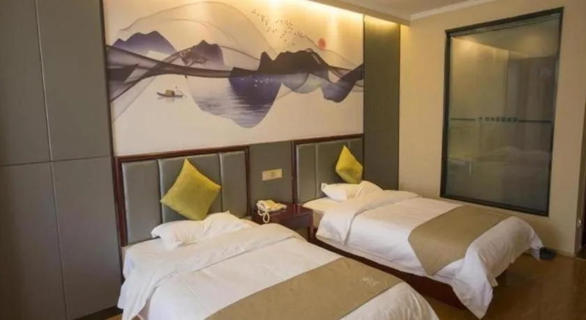 Bed in GreenTree Inn Anhui Fuyang Funan East Huaihe Road Express Hotel