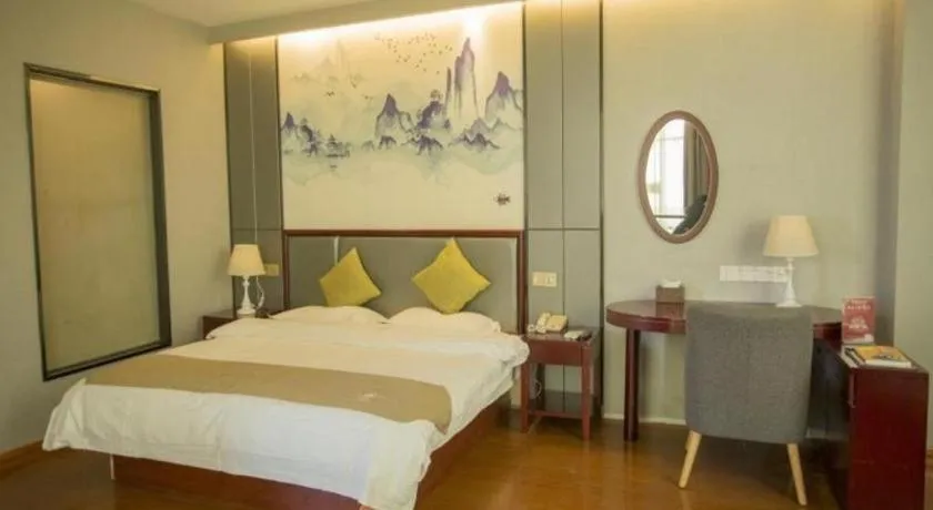 Bed in GreenTree Inn Anhui Fuyang Funan East Huaihe Road Express Hotel