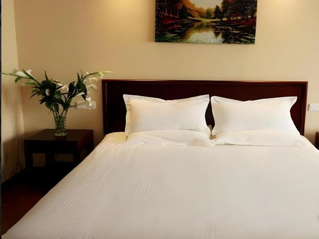 Bed in GreenTree Inn Anhui Fuyang Funan East Huaihe Road Express Hotel