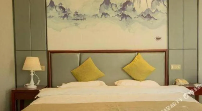 Bed in GreenTree Inn Anhui Fuyang Funan East Huaihe Road Express Hotel