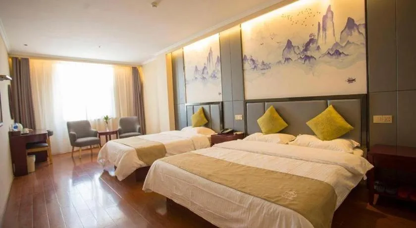 Bed in GreenTree Inn Anhui Fuyang Funan East Huaihe Road Express Hotel