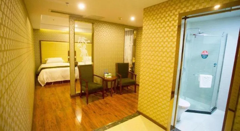 Bed in GreenTree Inn Fuyang Yijing International North Business