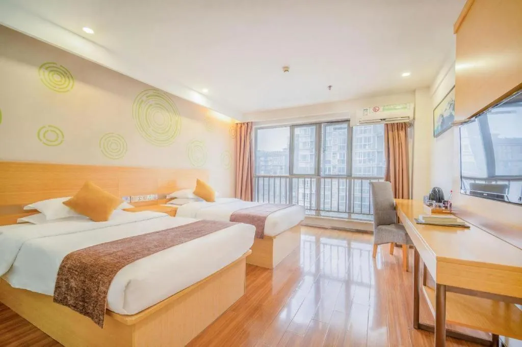 Bed in GreenTree Inn Yancheng Jiefang Road Express Hotel