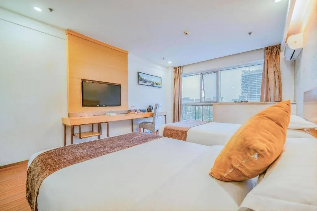 Bed in GreenTree Inn Yancheng Jiefang Road Express Hotel