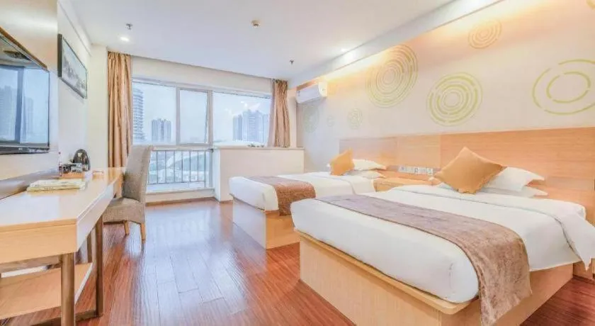 Bed in GreenTree Inn Yancheng Jiefang Road Express Hotel