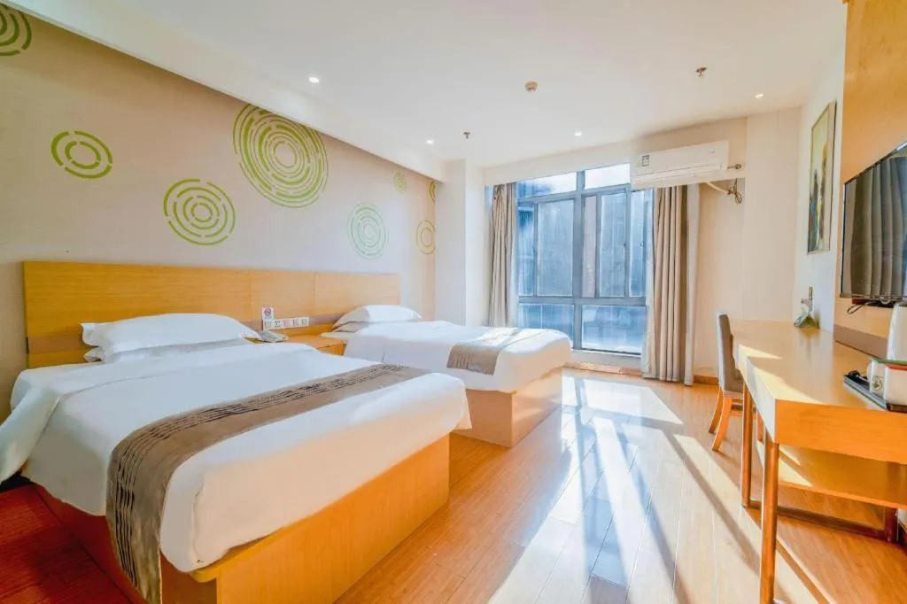 Bed in GreenTree Inn Yancheng Jiefang Road Express Hotel