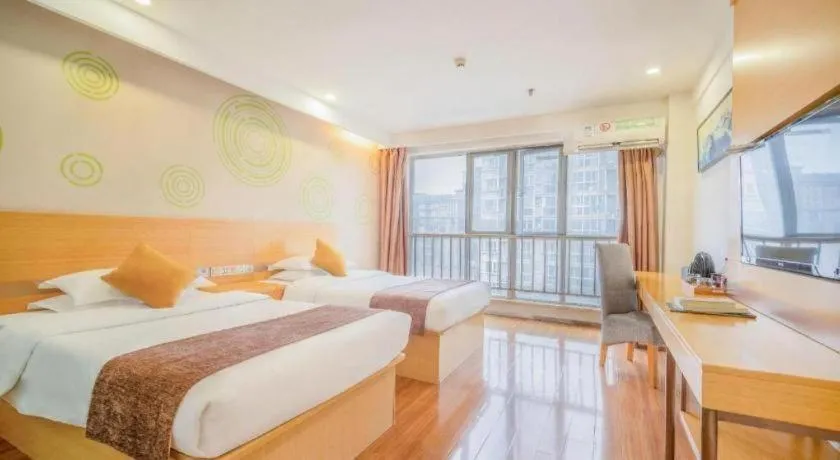 Bed in GreenTree Inn Yancheng Jiefang Road Express Hotel
