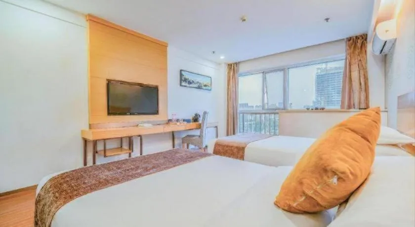 Bed in GreenTree Inn Yancheng Jiefang Road Express Hotel