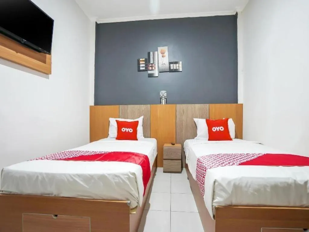 Bed in Hotel O Green Palm Kostel Syariah