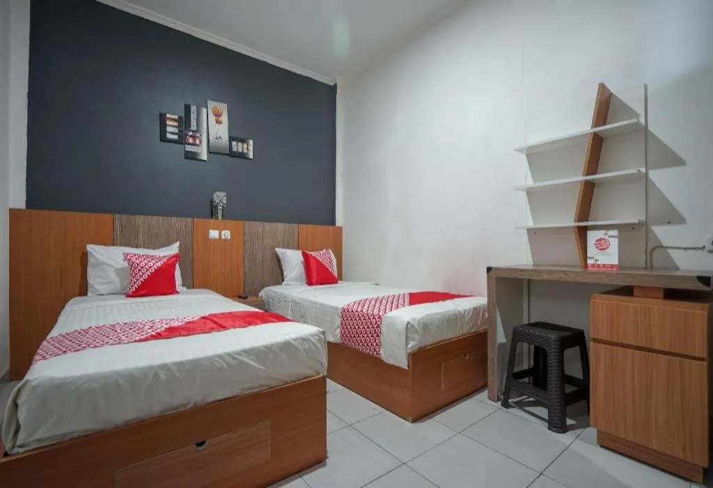 Bed in Hotel O Green Palm Kostel Syariah