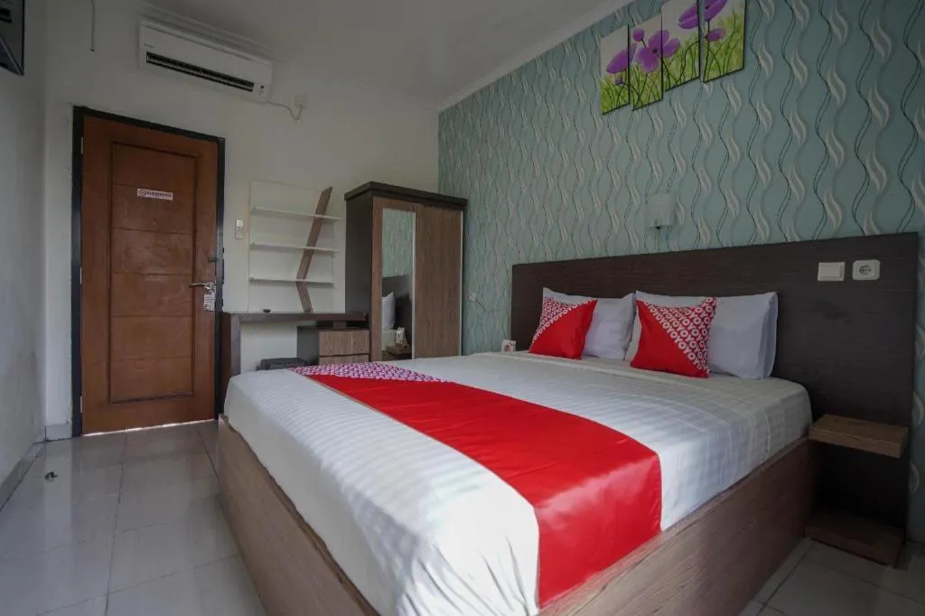 Bed in Hotel O Green Palm Kostel Syariah