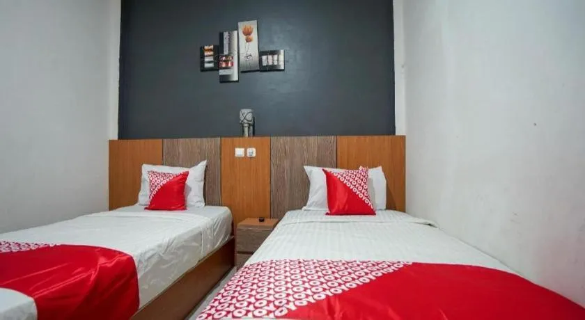 Bed in Hotel O Green Palm Kostel Syariah