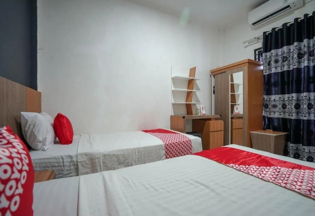 Bed in Hotel O Green Palm Kostel Syariah