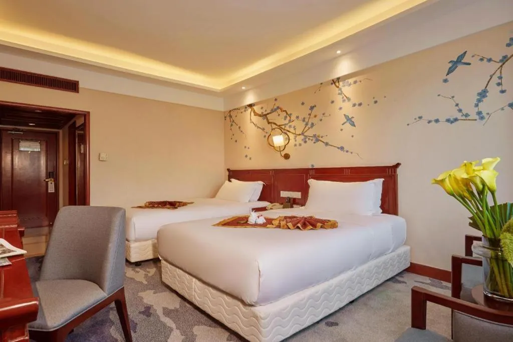 Bed in Meiyuan Hotel Hangzhou