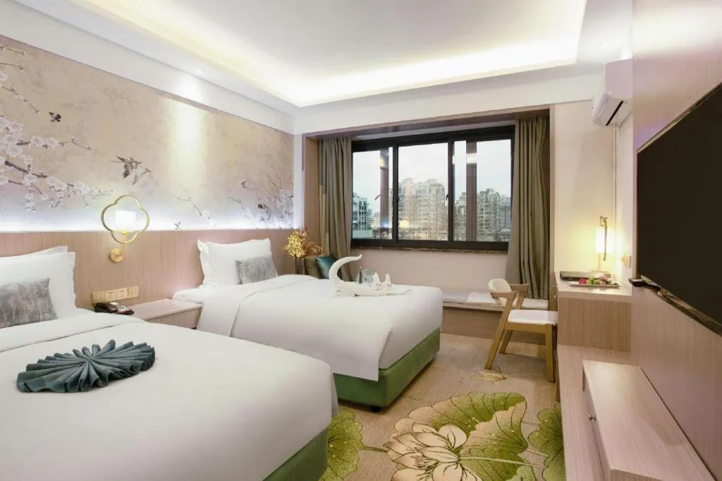 Bed in Meiyuan Hotel Hangzhou