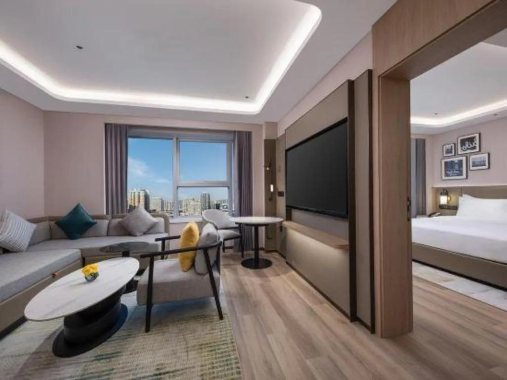 Bed in Yiwu Yimei Plaza Hotel