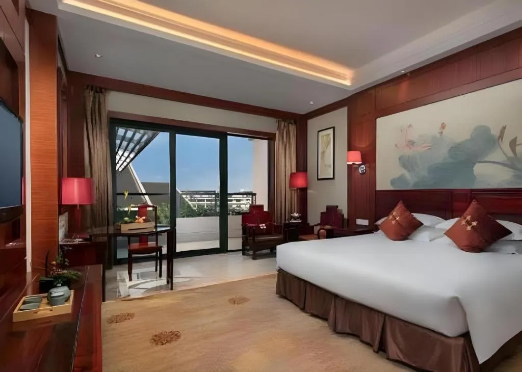 Bed in Hangzhou Blossom Water Museum Hotel