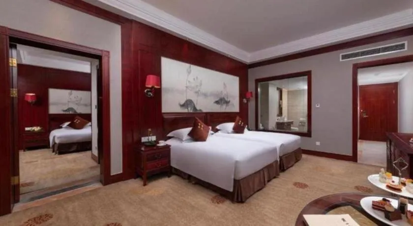 Bed in Hangzhou Blossom Water Museum Hotel